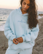 “Chase the Sun” Relaxed Hoodie in Sky Blue
